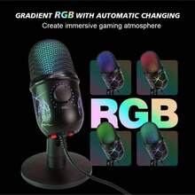 Micrófono condensador RGB para juegos eSports con conector USB - Blanco - Ver 11