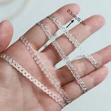 2码金银亮片蕾丝花边，耐用面料，适用于服装DIY缝纫工艺品 - 彩色 - 查看 3