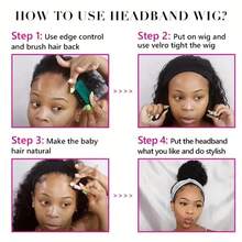 Deep Wave Headband Wigs Short Bob Put On And Go Wigs Glueless Jerry Curly Wigs For Women - 200% Density Brazilian Deep Curly Headband Wig Full Machine Made Wig Natural Color For Daily Use Exercise Beginner Friendly For Christmas Gift - Natural & Black - View 10