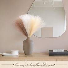 6/9 Pcs Artificial Pampas Grass Decor 17 Inch Boho Decor, Pampas Grass Flower Arrangement And Vase Filler, Natural Small Fake Pampas Grass, Artificial Fake Flowers Fluffy For Arch Decor Farmhouse Home Wedding Decor