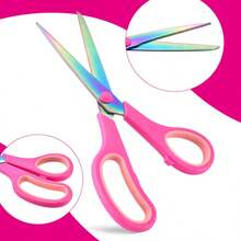 1pc Titanium Coated Multipurpose Stainless Steel Office Scissors, Household Scissors, Stationery Scissors, Art Scissors