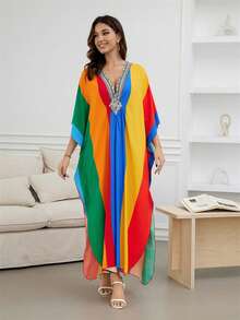 Bohemian Printed Robe Homewear Mexican Dress Women's Robe Maternity Homewear Holiday Clothing - Multicolor - View 9