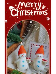 Christmas Snowman Shaped Scented Candle, Christmas Gift Candle Home Decor Christmas Decorations Room Decor, Christmas Gifts - Multicolor - View 1