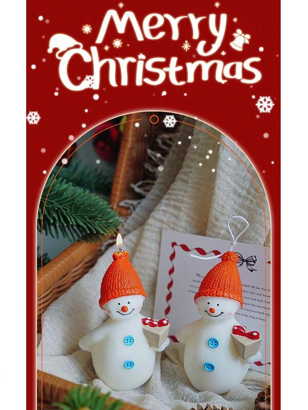 Vela con aroma con forma de muñeco de nieve navideño, vela de regalo de Navidad, decoración del hogar, decoraciones navideñas, decoración de habitación, regalos de Navidad