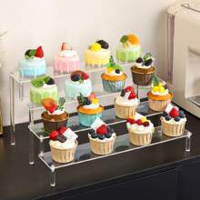 1-4 Layers Trapezoidal Acrylic Cosmetics, Perfumes, Cakes Etc. Storage Display Shelves