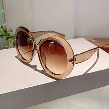 New Women's Glasses Large Frame Fashion Color Block Design  Versatile Suitable For Daily Wear Decoration - Đen chuyển màu xám - Xem 8