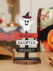 1 件木制万圣节装饰，南瓜鬼木制人物，带骷髅和字母，万圣节派对桌面装饰，秋季节日礼物，圣诞节 - 彩色 - 查看 7