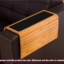 1 件木制扶手托盘，实木材质，扶手保护设计，可折叠杯架，适用于客厅沙发和电视托盘，女士收纳架，旅行必备品，返校宿舍收纳 - 彩色 - 查看 13