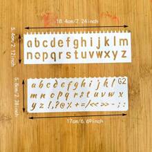 8pcs Numeric & Alphabet Long Strip Painting Template Handmade DIY Craft Mold - White - View 3