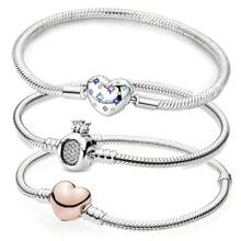 镀银心形、蝴蝶、皇冠、蛇骨手链，适合 DIY 手链，时尚珠宝礼物，适合女性、生日、订婚 - 蝴蝶型 - 查看 1