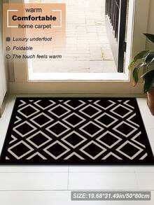 1 件新款北欧奢华几何提花天鹅绒门垫，高端柔软舒适地毯，适用于入口、客厅、卧室、浴室、厨房、洗衣房，可机洗，适合万圣节装饰