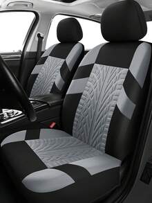 Universal Car Seat Covers Full Set - Airbag Compatible Auto Seat Protectors For SUV, Sedan, Van - 9-Piece Set (2 Front Covers + Backrest Cover + Rear Bench Cover + 5 Headrest Covers) & 4-Piece Set (2 Front Covers + 2 Headrest Covers) - 款式A - 查看 2