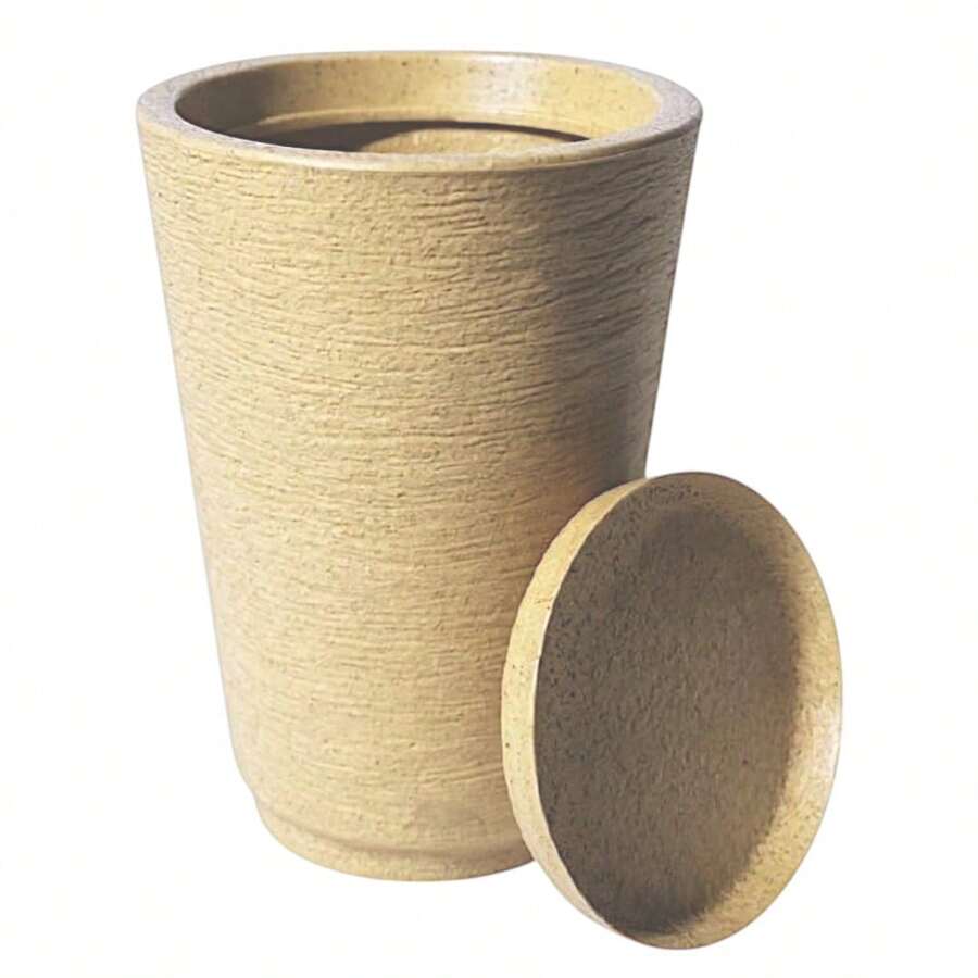 Striped Polyethylene Column Plant Pot Does Not Lose Color, Modern Design, Garden Or Indoor - bege claro - 查看 1