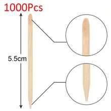 1000/500/300/100/10pcs Orange Wood Cuticle Pusher, Double-Sided Multi-Purpose Wooden Cuticle Remover, Manicure Pedicure Tool, Cuticle Pusher Or Eyebrow Waxing Stick, For Facial Hair Removal - Ginger - View 14