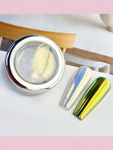 0.3g/Pc Green-Gold Aurora Chameleon Nail Powder, DIY Nail Art Decorative Neon Optical Color Changing Nail Powder - 彩色 - 查看 2