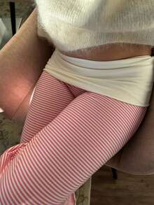 Fold Over Yoga Pants For Women Elastic Waist Low Rise Straight Wide Leg Sweatpants Y2k Color Block Flare Yoga Lounge Leggings Stretchy Loose Gym Pants Back To School Clothes For Teen Girls - Hồng - Xem 7