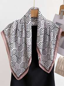 1pc Bandana With Geometric Print, Versatile Headband/Scarf/Neckerchief For Daily Use