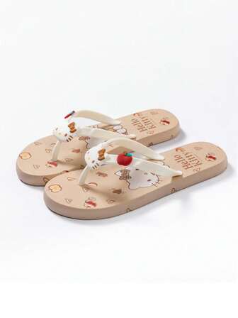  Sanrio Characters (Hello Kitty, Kuromi, My Melody, Clownfish, Pompompurin) Girl's Slip-On Sandals, Fashionable & Cute