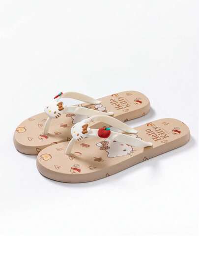  Sanrio Characters (Hello Kitty, Kuromi, My Melody, Clownfish, Pompompurin) Girl's Slip-On Sandals, Fashionable & Cute