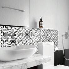 OUTANA 10片装极简主义PVC防水自粘哑光墙纸，防水、防潮、防油，可作墙面装饰贴纸（装饰贴纸，非瓷砖），适用于客厅、厨房、卧室、浴室、厨房地面、防溅板、办公室和家具装饰，防水乙烯基地板，房间墙面涂料，家居装饰瓷砖，艺术墙，客厅墙面装饰 - 彩色 - 查看 13