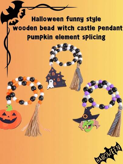 1 pieza Nuevo Colgador de Halloween - Decoración de Fiesta de Halloween 3D con Calabaza, Bruja Creativa y Castillo de Fantasmas