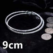 1 Pair Oversized Rhinestone Hoop Earrings, Dramatic European & American Style Earrings For Street Dance, Hip Hop, Bridal, Multiple Sizes