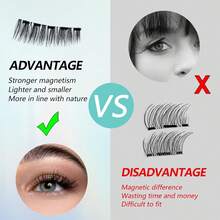 8-Piece Quantum Magnetic Eyelash Set, With 2 Styles Of Applicators + Tweezers + Brush, 3D Magnetic False Eyelashes, Natural Set For Beginners, Perfect For Daily Makeup, Parties, And Holiday Gifts - màu đen - Xem 7