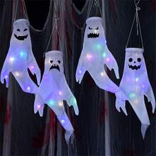 Halloween Decorations Outdoor Halloween Party Decor Indoor Ghost Ghost Decorations String Suitable For Porch Yard Garden Lawn Spirit Weathervane Ghost Hanging Haunted House Escape Room Scene Props