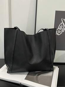 轻便商务休闲简约单肩托特包，适合青少年、女性、大学生、年轻职场人士和上班族，完美适用于办公室、大学、工作、商务、通勤、户外活动、旅行、野餐、背包等多种场合。大容量，便携易用。适合青少年、女性、大学生以及办公室、大学、中学、高中等各种场合。 - 黑色 - 查看 8