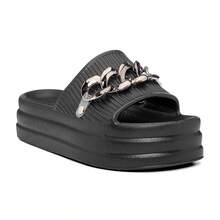 Women's Lightweight Platform Flip Flops 100% EVA Women's Platform Sandals Flat Sandals Women's Sandals - màu đen - Xem 2