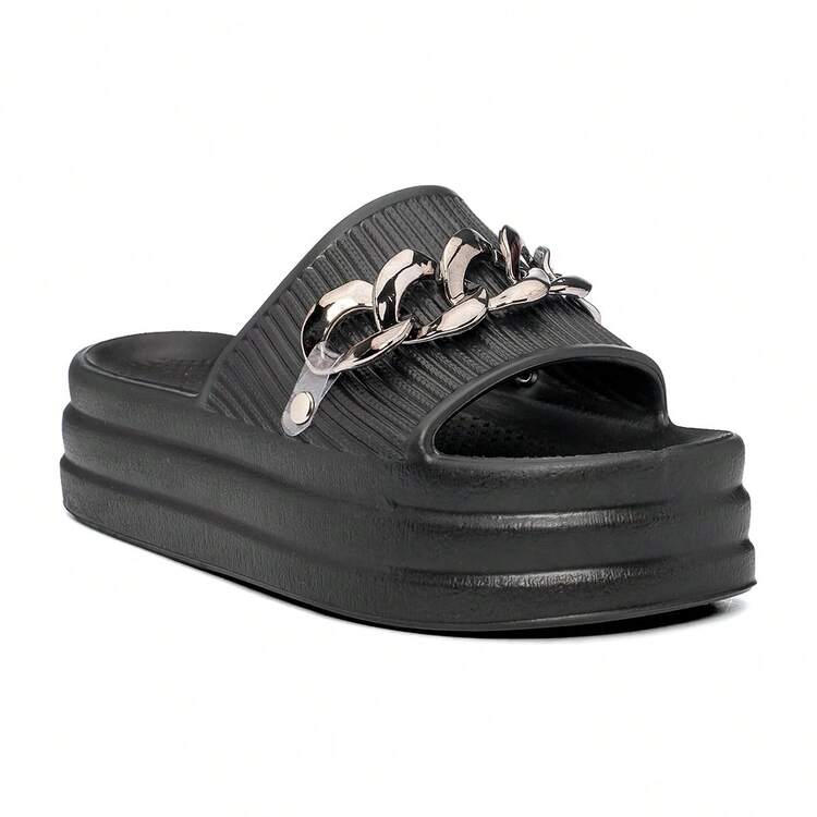 Women's Lightweight Platform Flip Flops 100% EVA Women's Platform Sandals Flat Sandals Women's Sandals - 黑色 - 查看 2