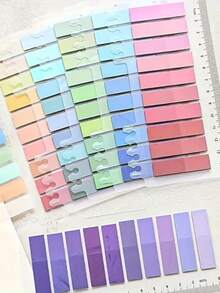 200pcs Colorful PET Sticky Notes, Writable, Repositionable Translucent Bookmarks, Self-Adhesive Page Labels, Suitable For Binders And Indexing - Gradient Blue - View 7