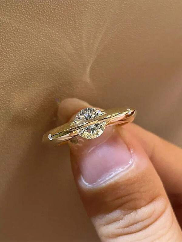 1 pièce Bague planète rotative en acier inoxydable avec zirconium micro-incrusté, convient pour un port quotidien