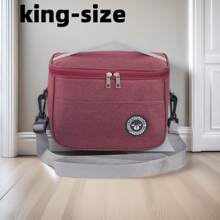 1 pezzo Nuova borsa termica con design senza mani e a prova di perdite, riutilizzabile, adatta per lavoro, campeggio, viaggi, con opzioni multiple per il trasporto, senza contatto con gli alimenti, per il ritorno a scuola, borsa da trasporto da esterno