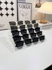 Eyeglasses Display Stand, Sunglasses Storage Box, Eyeglasses Rack, Transparent Sunglasses Display Stand, Sunglasses Display Rack, Eyeglasses Display Stand, Sunglasses Storage Box, Pink Eyeglasses Rack, Transparent Anti-Blue Light Eyeglasses Display Stand, Men's Sunglasses Display Prop - trong suốt - Xem 4