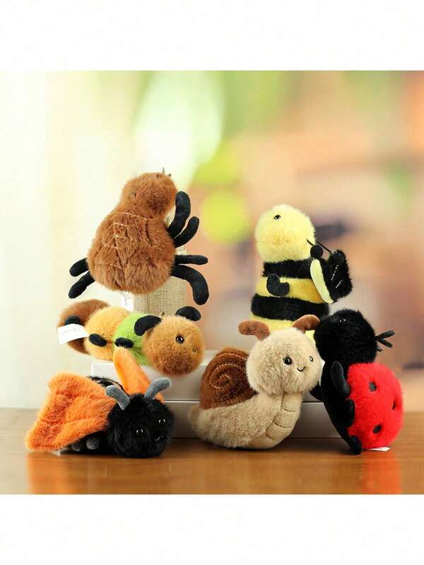 Simulated Insect Series Plush Toys- Spiders, Caterpillars, Bees, Snails, Ladybirds And Moths Key Chain Backpack Miniature Pendant