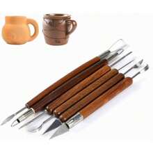 Veonly 6pcs Clay Sculpting Tools Wax Carving Pottery Ceramic Tools Polymer Modeling Carved Kits For Crafts Sculpture Modelling Clay Polymer Ceramic