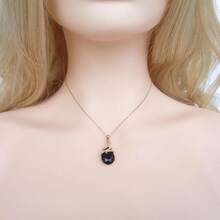 18k Gold Plated Water Drop Crystal Multicolor  Snake Pendant Necklace 16"+2"2025 - Black - View 5