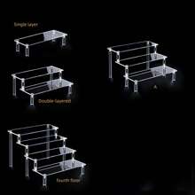 1-4 Layers Trapezoidal Acrylic Cosmetics, Perfumes, Cakes Etc. Storage Display Shelves