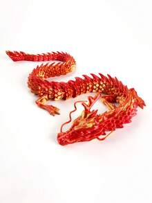 2pcs Chinese Dragon Statue, 35.43 Inches And 23.62 Inches, 3D Printed Jointed Design, Flexible Joints, Home & Auto Decor, Desktop Display, Creative Collectible Toy, Holiday Gift - Multicolor - View 7
