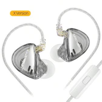  KZ Libra X - 入耳式耳机套装，可拆卸有线低音耳塞，HiFi+IEM 高分辨率耳机，动圈式耳机，适合音乐爱好者（银色）