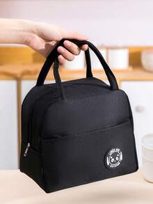 1/2pcs- Large-Capacity Portable Insulated Lunch Bag+Black Plastic Cup, Waterproof Aluminum Foil Handbag, Polyester Material, Rectangular Design, Rectangular Water Cup, Suitable For Travel And Commuting, Outdoor Carrying, Convenient And Practical. - Multicolor - View 13