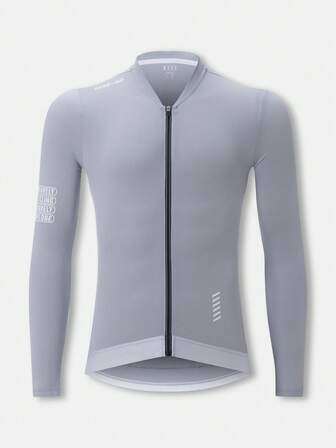 HISERWA Men's Long-Sleeved Cycling Jersey | Premium Stretch Fabric, Crew Neck Design, Geometric Pattern, All-Season Wear, With Pockets. Crafted Specifically For Cycling Enthusiasts.