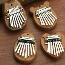 Piano de pulgar Kalimba de madera sólida de 8 teclas, mini piano de pulgar Kalimba, regalo colgante, piano de dedo portátil