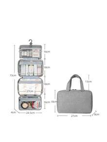 1个大容量旅行挂钩化妆包 时尚旅行挂式洗漱包 防水洗漱包 多功能旅行收纳包 可折叠化妆袋 方便携带便携式化妆品手提包 挂式化妆包 素色洗漱包 - 彩色 - 查看 21