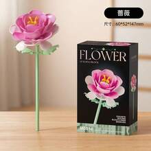 1件永生花装饰品，玫瑰积木 - 非常适合情人节、生日、万圣节和圣诞节，带来持久的美丽、有趣的组装体验和迷人的装饰，作为惊喜礼物送给爱人，解决最后一刻的送礼压力，适合任何场合（请仔细核对尺寸）