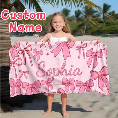 Khăn tắm biển trẻ em cá nhân hóa, Quà sinh nhật mùa hè, Không khí mùa hè, Chuyến đi biển của bé gái, Khăn tắm biển tùy chỉnh, Hồ bơi, Trang trí bãi biển, Dành cho gia đình