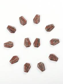 Natural Crystal Agate Gold Swan Stone Strawberry Stone Sesame Red Stone Mini Coffin Pendant, Gemstone Decorative Tray, Funny Halloween Easter Decorations, Unique Home Decor Gift Ideas - Multicolor - View 8