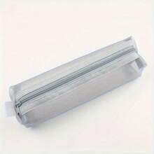 1pc Stylish Mesh Pencil Case - 3D Large Capacity Organizer For School, Office, And Travel - Unisex Design For Men & Women, Desk Pencil Holder, Stationery Storage, Modern Accessory