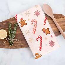 1 set/1 pièce/2 pièces Serviettes de cuisine et gants de vaisselle en forme d'homme en pain d'épices de Noël, convenant à la décoration intérieure des restaurants, cuisines et salles de bains, à la décoration de fête, aux cadeaux de vacances et pouvant également être offerts en cadeaux de Noël